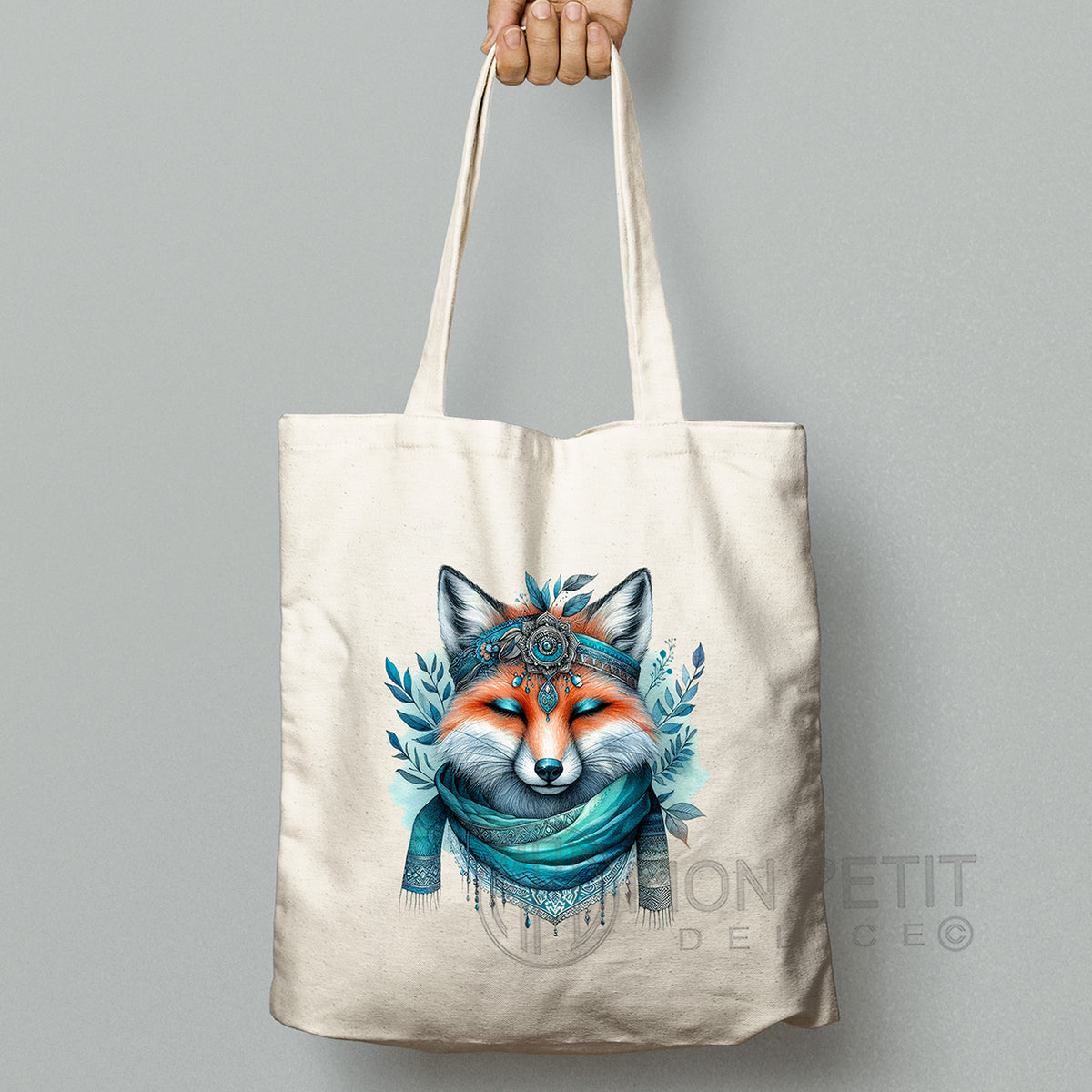 Bohemian Fox tote bag, 100% cotton