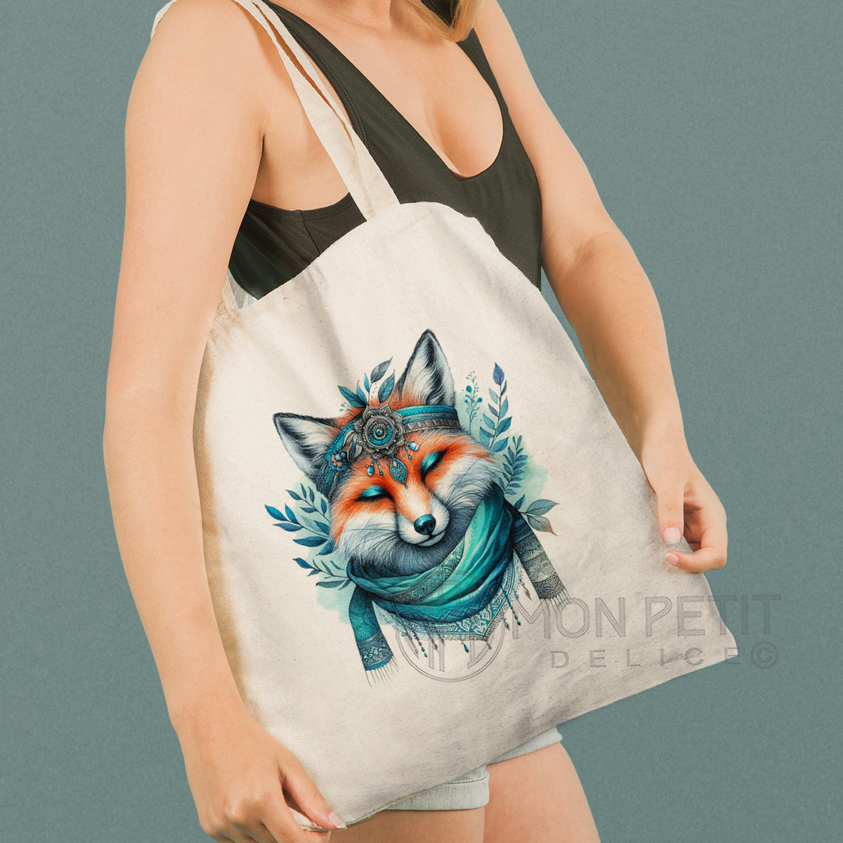 Bohemian Fox tote bag, 100% cotton