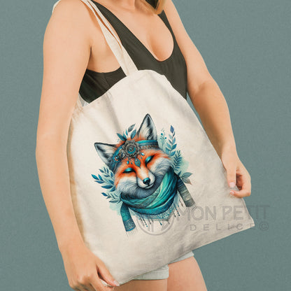 Bohemian Fox tote bag, 100% cotton