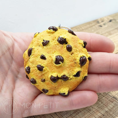 Realistic cookie necklace size and scale - Unique food charm handmade kawaii gift.