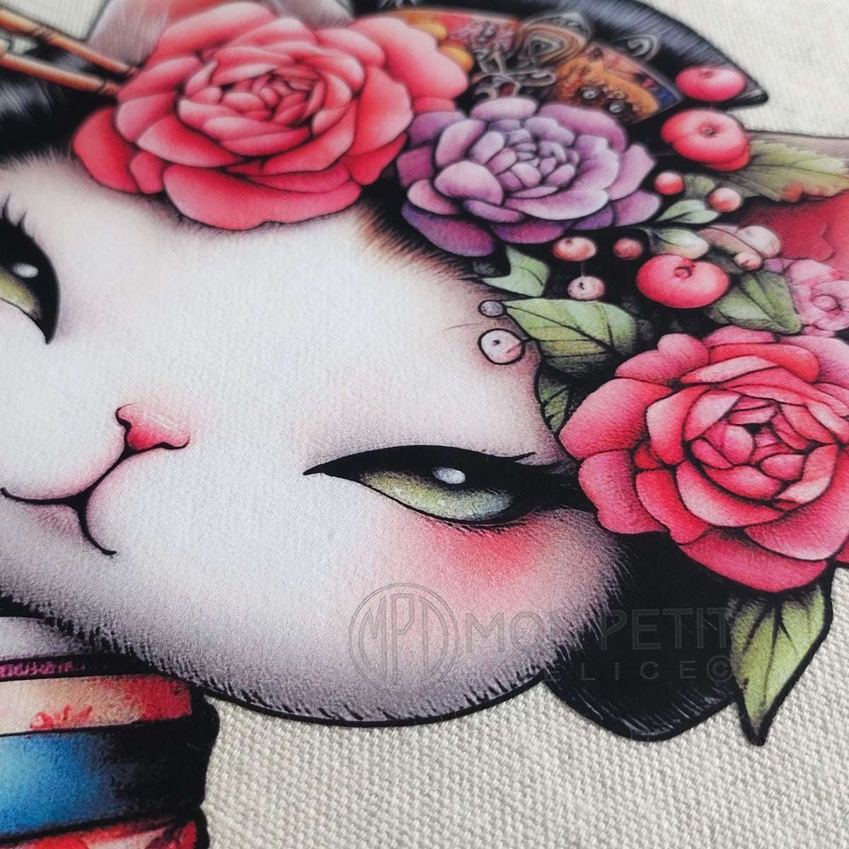 Tote Bag "Geisha Minette Florale" 100% Coton Recyclé