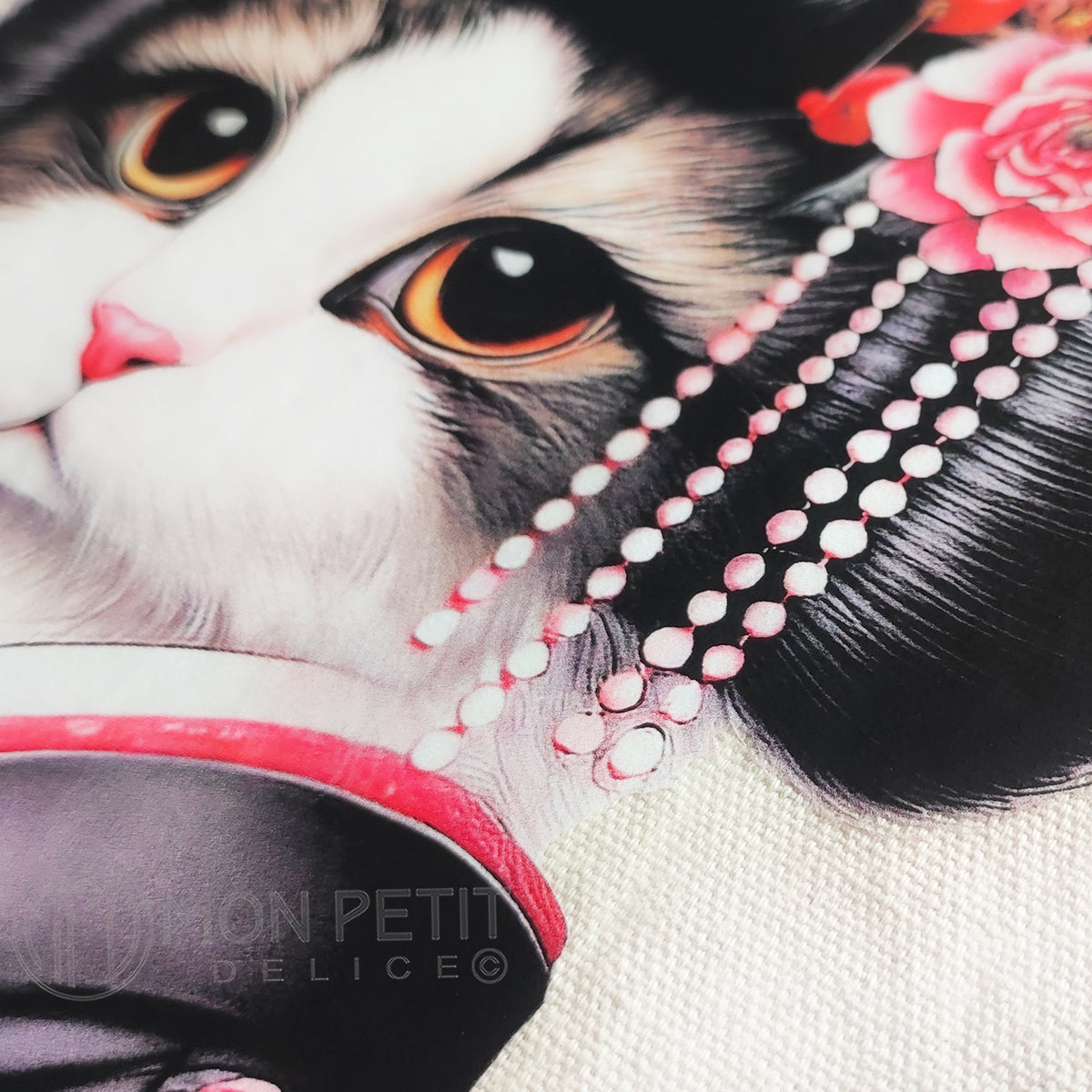 Geisha cat tote bag