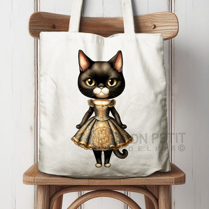 Tote Bag "Chat Noir Victorien" 100% Coton recyclé