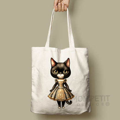 Tote Bag "Chat Noir Victorien" 100% Coton recyclé