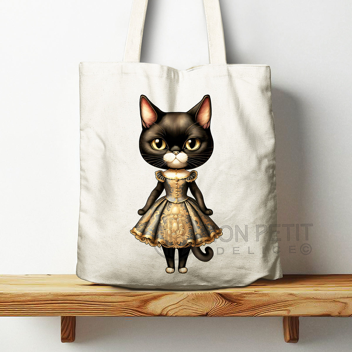 Tote Bag "Chat Noir Victorien" 100% Coton recyclé