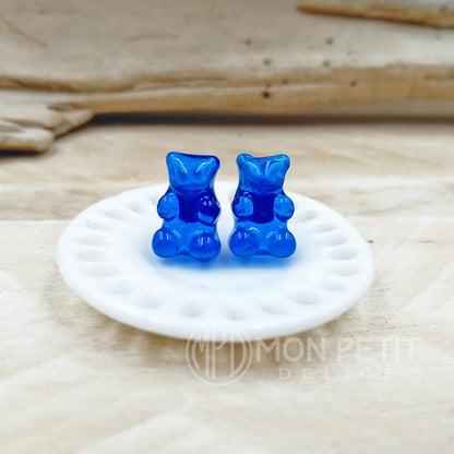 Pendientes de Osito de Gominola Azul