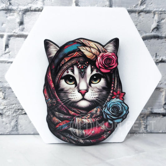 Holzbrosche Böhmische Katze
