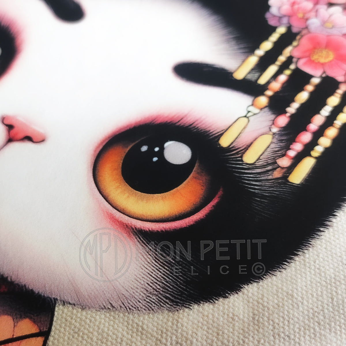 Tote Bag Geisha Kitty 100 % recycelter Baumwolle
