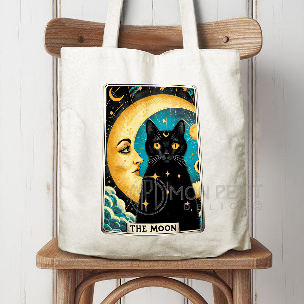Tote Bag Carte du Tarot "La Lune" 100% coton recyclé